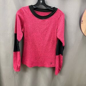SofiBella Women's Size X-S Long Sleeve Wctive Wear Top in Pink and Black